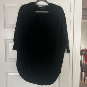 Express Rounded Hem 3/4 Sleeve Wool Blend Scoopneck Oversized Sweater